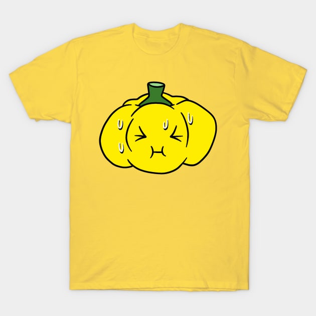 Nervous Yellow Bell Pepper T-Shirt by saradaboru